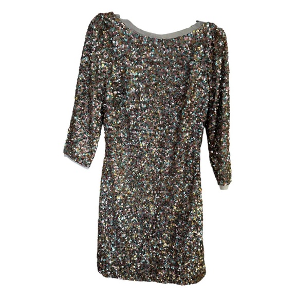 Rachel Zoe Silver Sequin Puff Sleeve Mini Dress - Picture 2 of 8